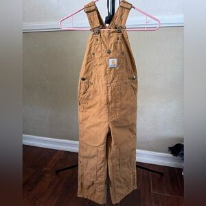 Youth Carhartt Brown insulated canvas 100% cotton Overalls